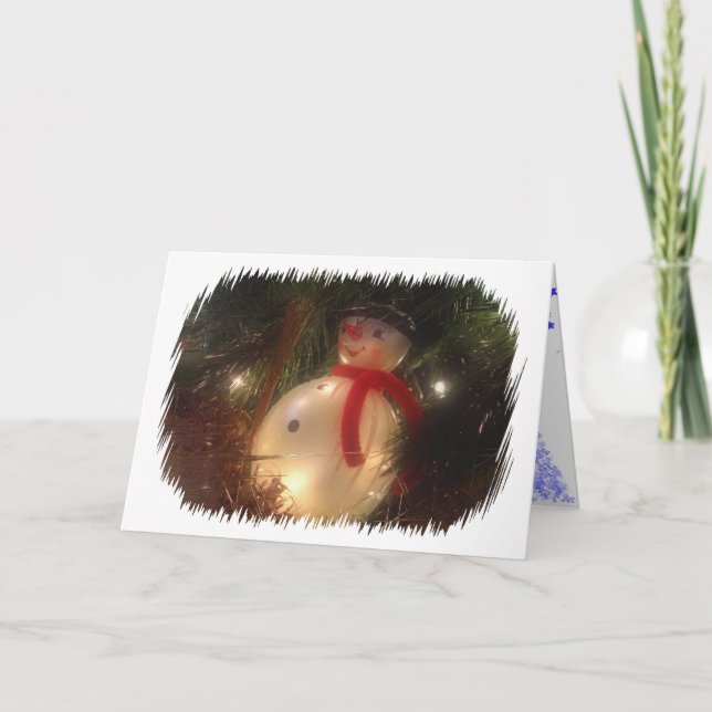 Festiva Tarjeta de ornamento Snowman (Anverso)