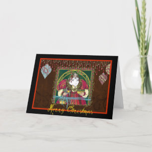 Festiva Tarjeta de Ornamentos de San Nicolás para navidade