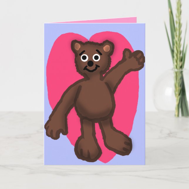Festiva Tarjeta de oso de San Valentín (Anverso)