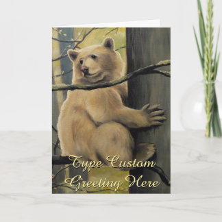Festiva Tarjeta de oso Kermode Personaliza Tarjeta de arte