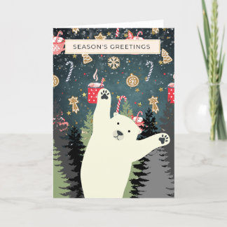 Festiva Tarjeta de oso polar, Saludos de la temporada 