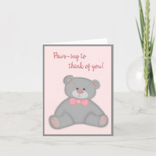 Festiva Tarjeta de Oso Teddy para el Cáncer de Mama
