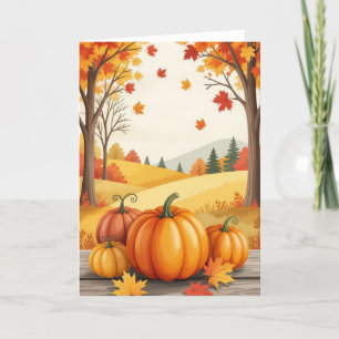 Festiva Tarjeta de otoño feliz, tarjeta otoño, tarjeta de 