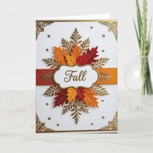 Festiva Tarjeta de Otoño, Tarjeta Feliz de Otoño, Tarjeta 