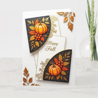 Festiva Tarjeta de Otoño, Tarjeta Feliz de Otoño, Tarjeta