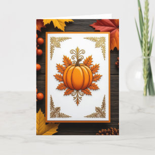 Festiva Tarjeta de Otoño, Tarjeta Feliz de Otoño, Tarjeta 