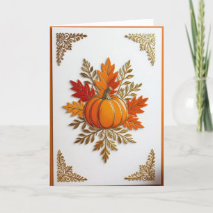 Festiva Tarjeta de Otoño, Tarjeta Feliz de Otoño, Tarjeta 
