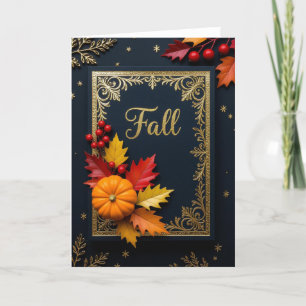 Festiva Tarjeta de Otoño, Tarjeta Feliz de Otoño, Tarjeta 