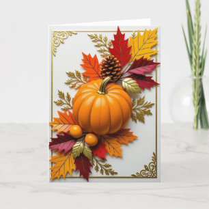 Festiva Tarjeta de Otoño, Tarjeta Feliz de Otoño, Tarjeta 