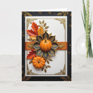 Festiva Tarjeta de Otoño, Tarjeta Feliz de Otoño, Tarjeta 