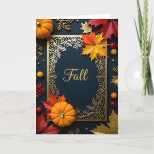 Festiva Tarjeta de Otoño, Tarjeta Feliz de Otoño, Tarjeta 