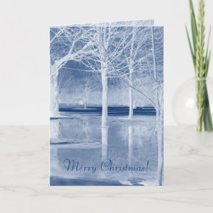 Festiva Tarjeta de paisajes navideños de Feliz por Janz