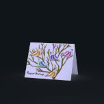 Festiva Tarjeta de pájaros de la Pascua<br><div class="desc">Ilustracion gráfico de aves en un árbol.</div>