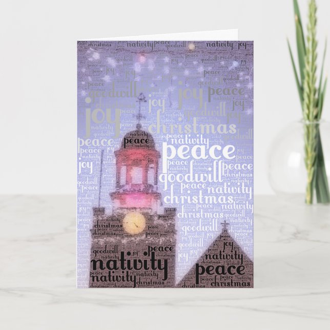 Festiva tarjeta de palabras navidades (Anverso)