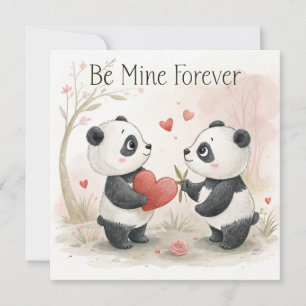 Festiva Tarjeta de Panda Romántico – Mía para Siempre