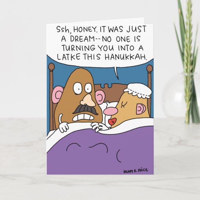 Festiva Tarjeta de papel Hanukkah Potatoheads Hanukkah Chi (Anverso)