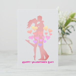Festiva Tarjeta de Pareja Bonita Besándose - San Valentín