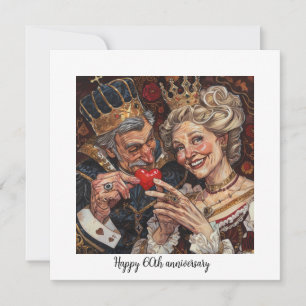 Festiva Tarjeta de pareja del Rey y la Reina de Corazones