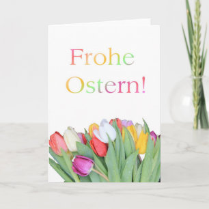 Festiva Tarjeta de Pascua Alemana - Tubo de Frohe Ostern