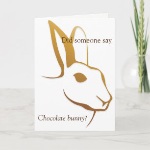 Festiva Tarjeta de Pascua- ¿Alguien dijo conejo de chocola