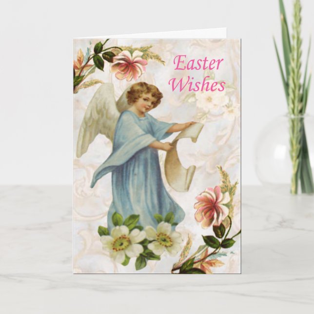 Festiva Tarjeta de pascua angelical (Anverso)