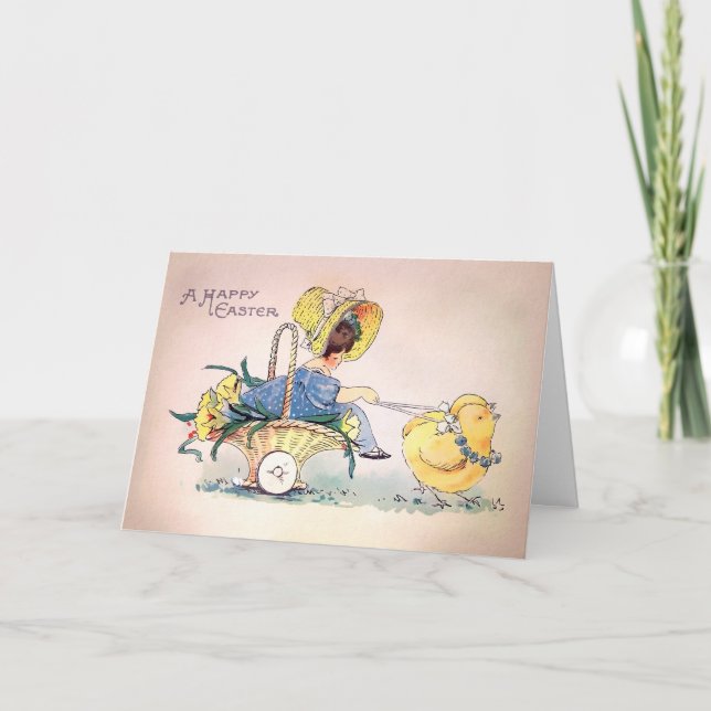 Festiva Tarjeta de Pascua antigua (Anverso)