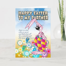 Festiva Tarjeta de Pascua Asociada - Flores de conejito de