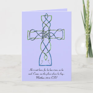 Festiva Tarjeta de pascua céltica de la cruz del nudo
