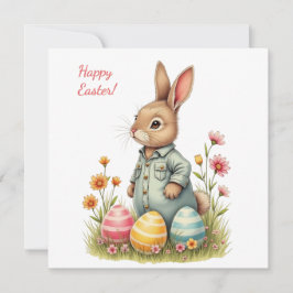 Festiva Tarjeta de Pascua con colores pastel suaves