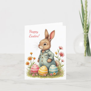 Festiva Tarjeta de Pascua con colores pastel suaves