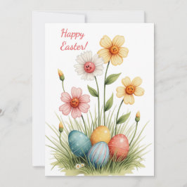 Festiva Tarjeta de Pascua con colores pastel suaves