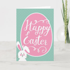 Festiva Tarjeta de Pascua - Conejo Blanco