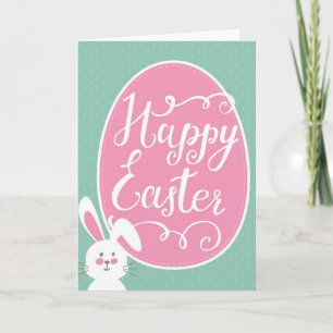Festiva Tarjeta de Pascua - Conejo Blanco