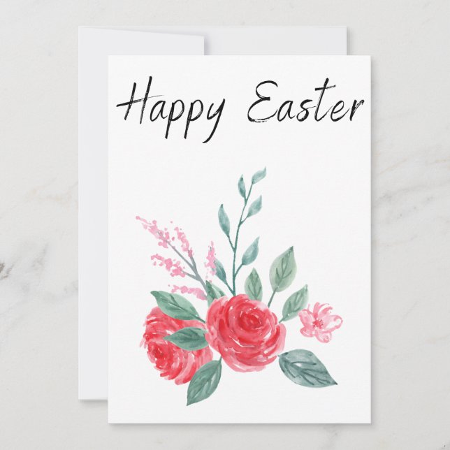 Festiva Tarjeta de Pascua - Conejo y Pollito de Pascua (Anverso)