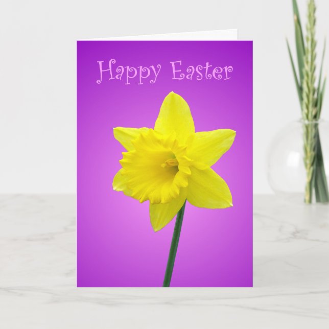 Festiva Tarjeta de Pascua Daffodil (Anverso)