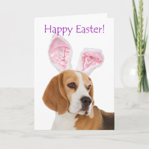 Festiva Tarjeta de Pascua de Beagle Adorable