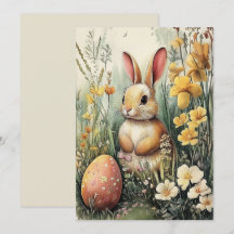 Tarjeta de Pascua de Bunny Ilustrada