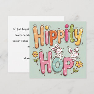 Festiva Tarjeta de Pascua de Bunny personalizada, divertid