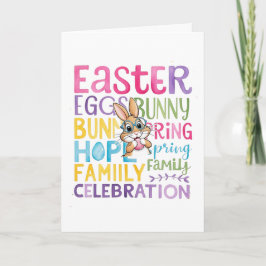 Festiva Tarjeta de Pascua de Bunny personalizada, divertid