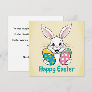 Festiva Tarjeta de Pascua de Bunny personalizada, divertid