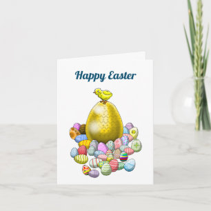Festiva Tarjeta de Pascua de búsqueda de huevos de Pascua