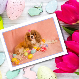 Festiva Tarjeta de Pascua de cachorro de spaniel Cavalier