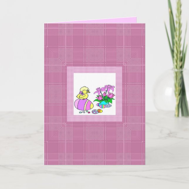 Festiva Tarjeta de Pascua de Chick bonito (Anverso)