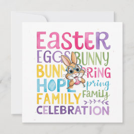 Festiva Tarjeta de Pascua de conejito, Pascua personalizad