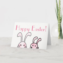 Festiva Tarjeta de Pascua de Dos Bunnies