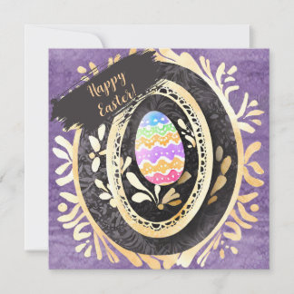 Festiva Tarjeta de Pascua de Familia Personalizada Aquarel