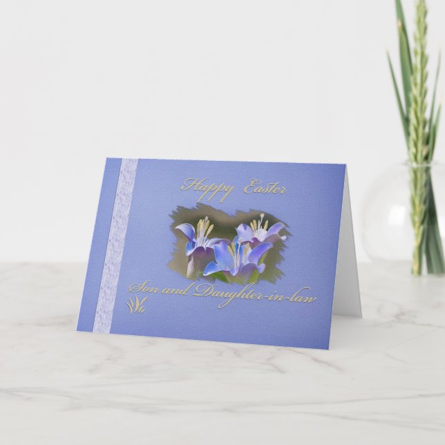Festiva Tarjeta de Pascua de hijo e hija cuñada (Anverso)