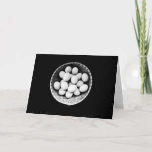 Festiva Tarjeta de Pascua de Huevos en Cesta