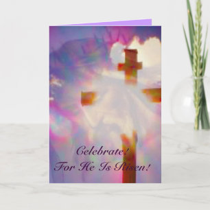 Festiva Tarjeta de Pascua de Jesús y Flores