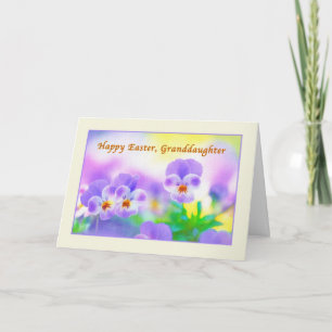Festiva Tarjeta de pascua de la nieta con los pensamientos